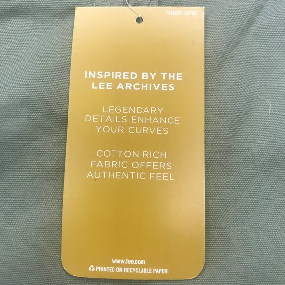 Lee Women's 20M Hi-Rise Regular Fit Deeplichengreen Utility Short New With Tags - Picture 4 of 13